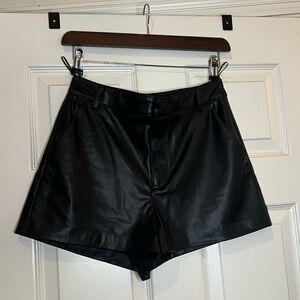 Zara Faux Leather Micro Shorts